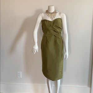 20% off! Ports 1961 brand olive taffeta dress